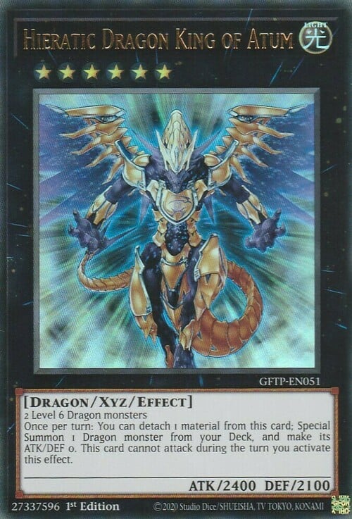 Hieratic Dragon King of Atum Card Front