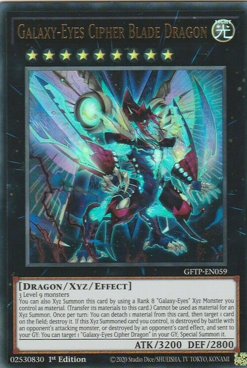 Galaxy-Eyes Cipher Blade Dragon‎ Card Front