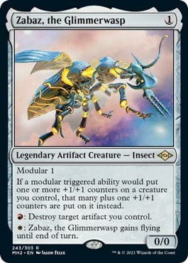 Zabaz, the Glimmerwasp Card Front