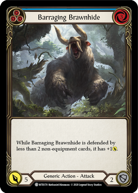 Barraging Brawnhide - Blue Card Front