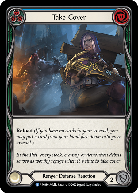 Take Cover - Blue Card Front