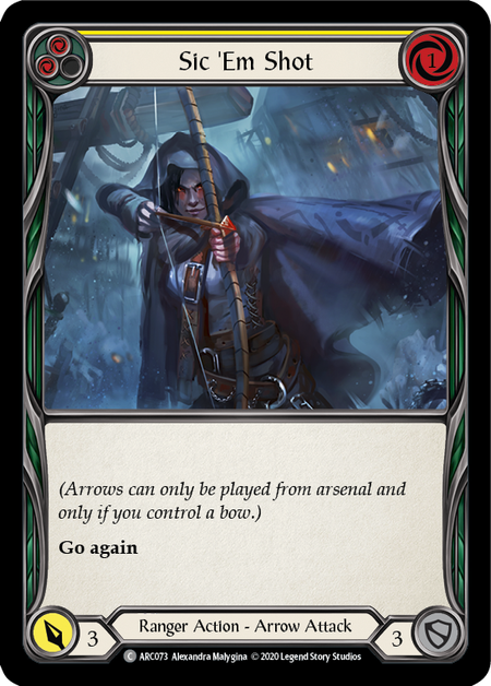 Sic 'Em Shot - Yellow Card Front