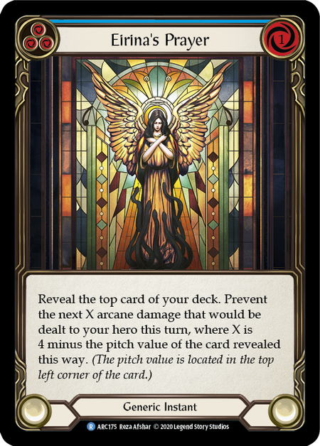 Eirina's Prayer - Blue Card Front