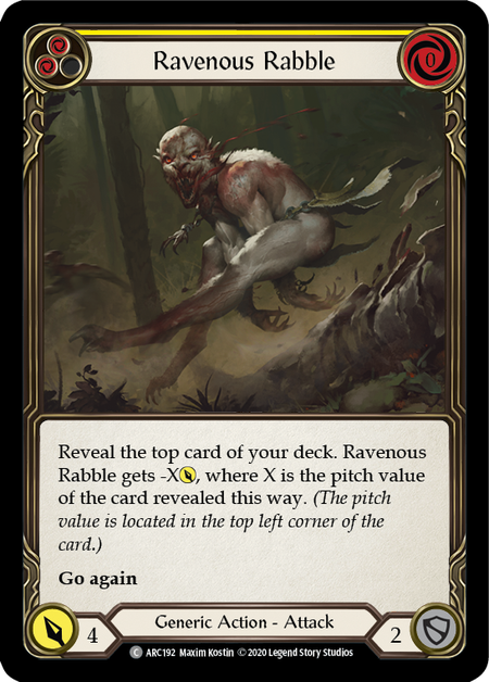 Ravenous Rabble - Yellow Card Front