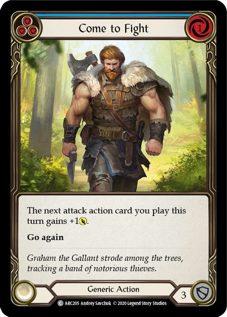 Come to Fight - Blue Card Front