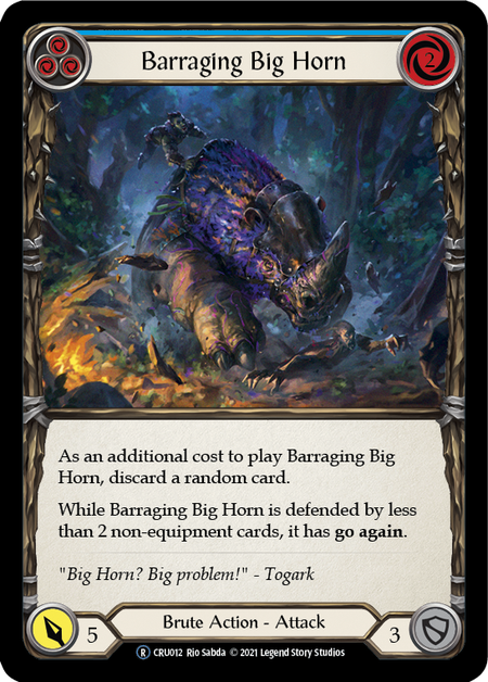Barraging Big Horn - Blue Card Front