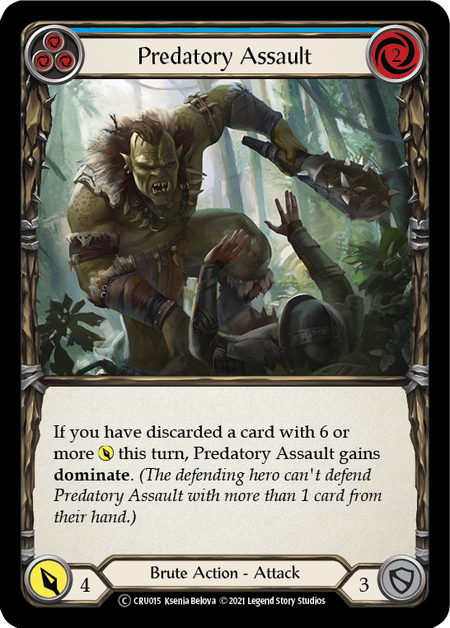 Predatory Assault - Blue Card Front