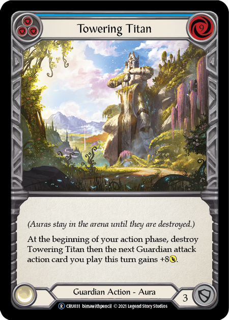 Towering Titan - Blue Card Front