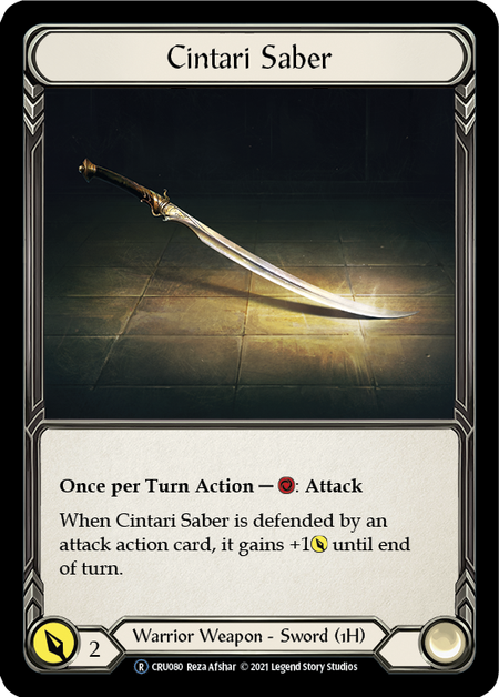Cintari Saber Card Front