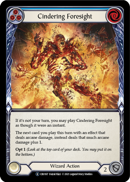 Cindering Foresight - Blue Card Front