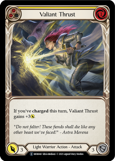 Valiant Thrust - Yellow Card Front