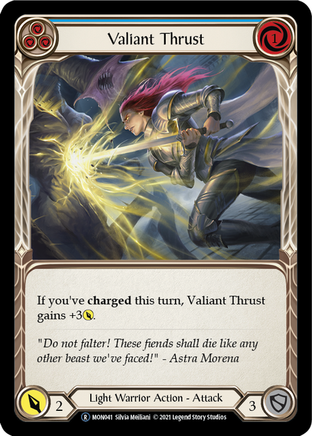 Valiant Thrust - Blue Card Front
