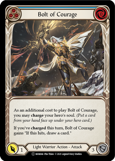 Bolt of Courage - Blue Card Front