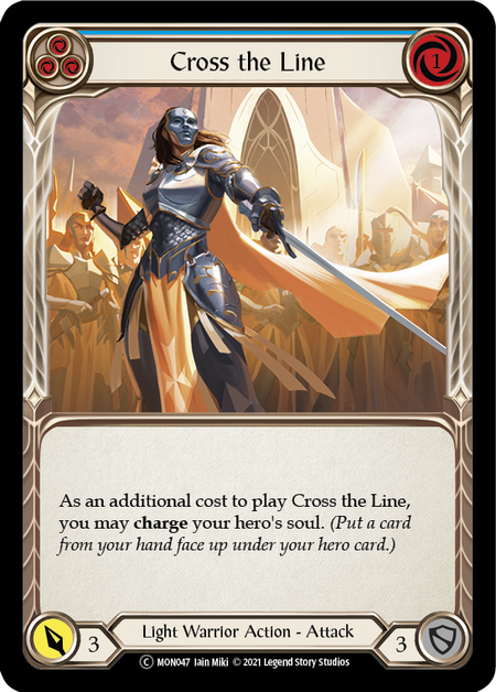 Cross the Line - Blue Card Front