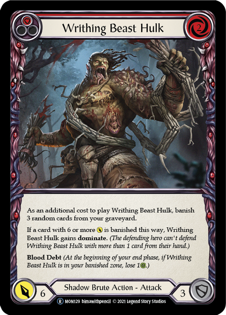 Writhing Beast Hulk - Red Card Front
