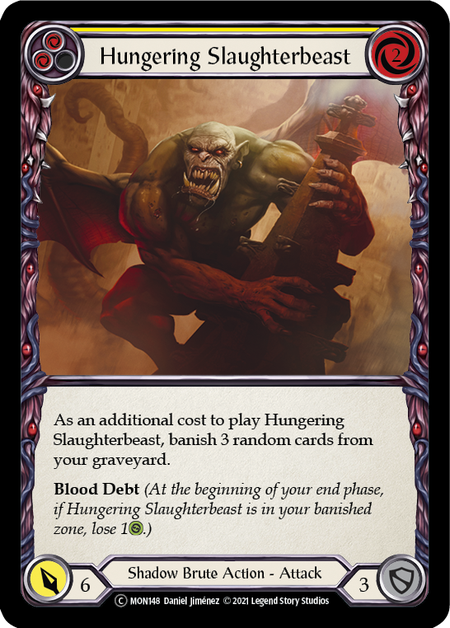 Hungering Slaughterbeast - Yellow Card Front