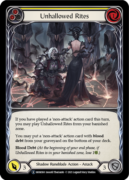 Unhallowed Rites - Yellow Card Front