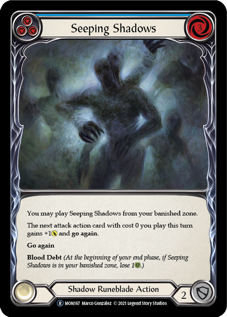 Seeping Shadows - Blue Card Front