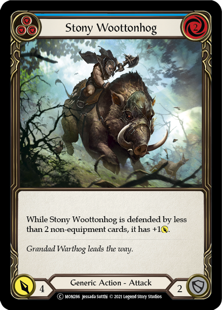 Stony Woottonhog - Blue Card Front