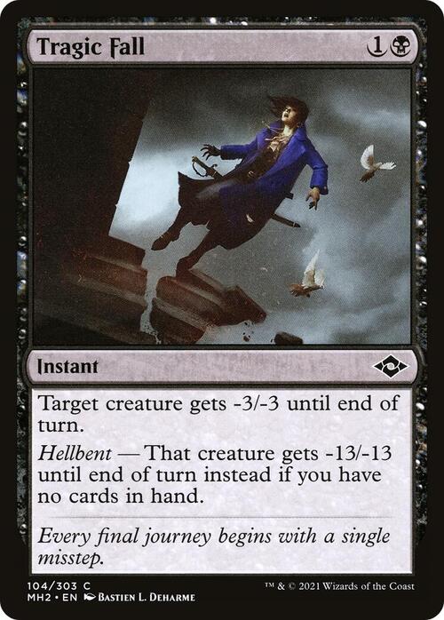Tragic Fall Card Front
