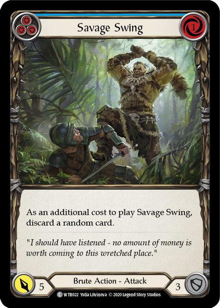 Savage Swing - Blue Card Front