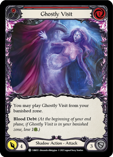Ghostly Visit (Red) Card Front