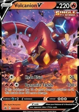 Volcanion V [Heat Blast | Dynamite Tackle] Card Front