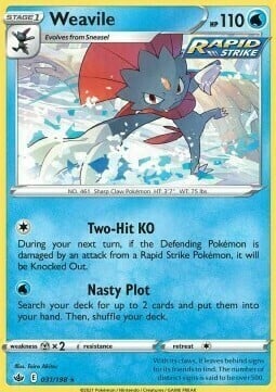 Weavile [Two-Hit KO | Nasty Plot] Card Front