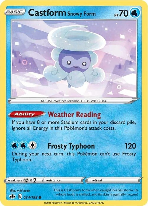 Castform Snowy Form Card Front