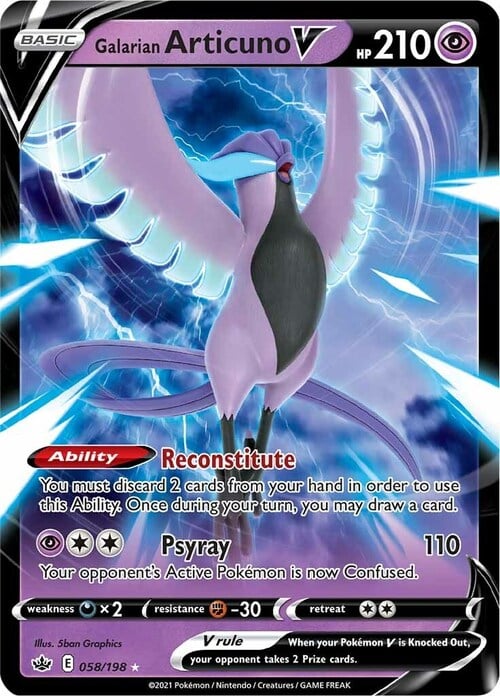 Galarian Articuno V Card Front