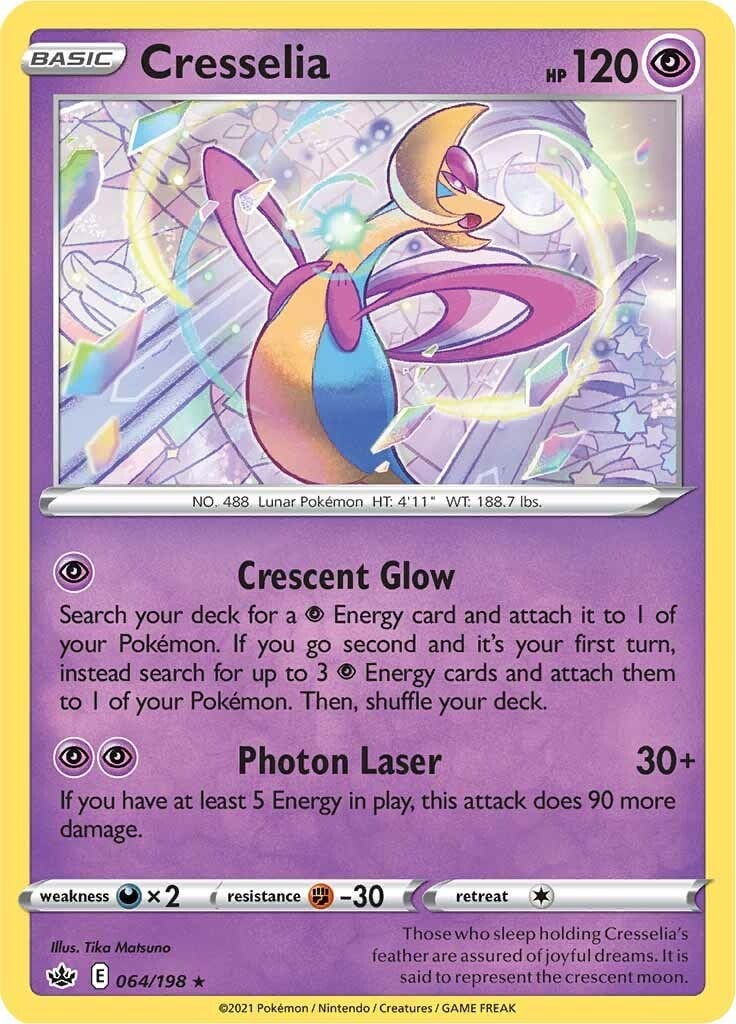 cresselia pokemon card 2022 S10d Time Gazer Holo #028/067 Dx2 / F Cresselia R 021/064 SV6a Night