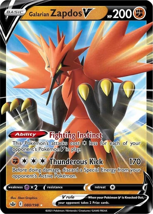 Galarian Zapdos V Card Front