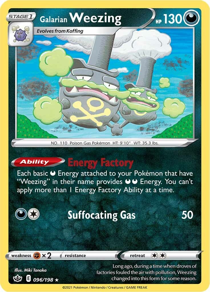galarian weezing pokemon card - SV077/SV122 Shiny Holo Rare Weakness Fighting ×2 Resistance None None Retreat Cost Lord Weezing VMAX pokemon card