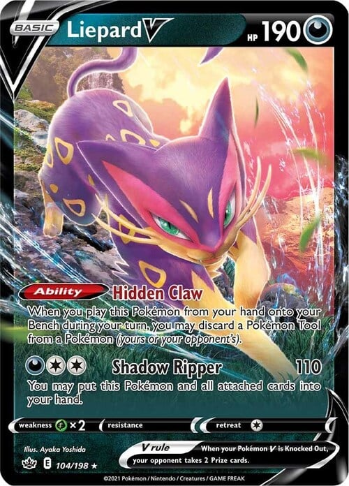 Liepard V [Hidden Claw | Shadow Ripper] Card Front