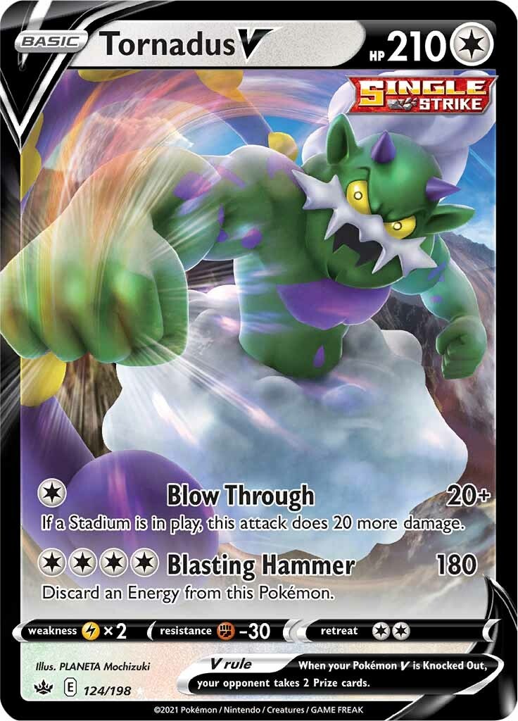 tornadus pokemon card VMAX - 209/198 - Secret Rare - Sword & Shield - Chilling Reign - Trading 20 Retreat Cost It's a Legendary Sunday !