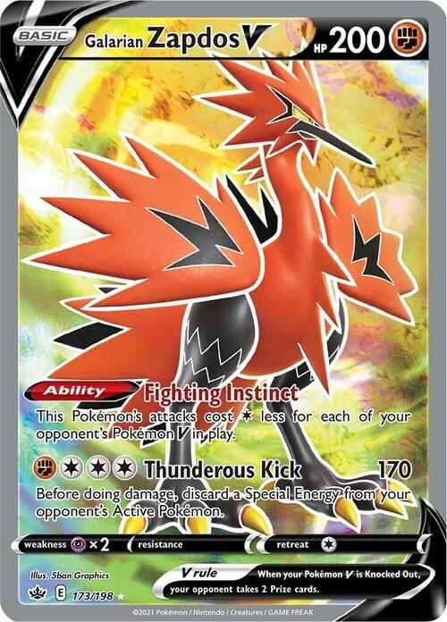 Galarian Zapdos V Card Front