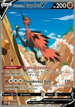 Zapdos di Galar V [Fighting Instinct | Thunderous Kick] Card Front