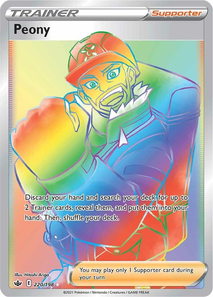 peony rainbow rare pokemon card Peony