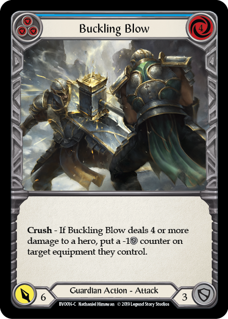 Buckling Blow - Blue Card Front