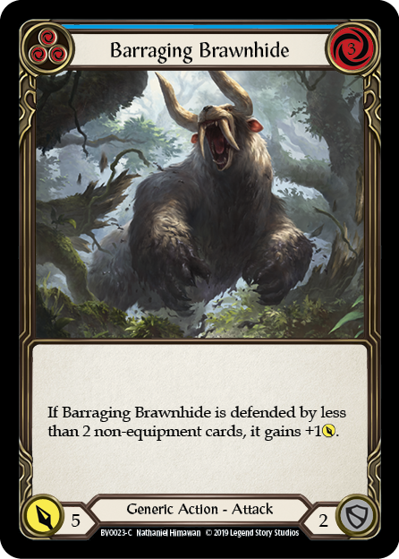 Barraging Brawnhide - Blue Card Front