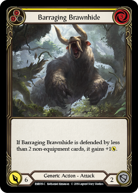 Barraging Brawnhide - Yellow Card Front