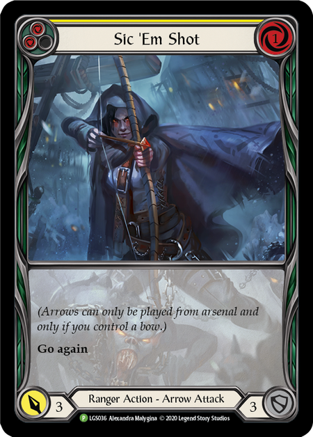 Sic 'Em Shot - Yellow Card Front