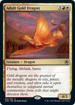 Adult Gold Dragon Card Front
