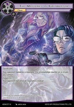 The Mysteries of Grusbalesta Card Front