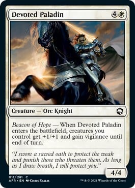 Devoted Paladin Card Front