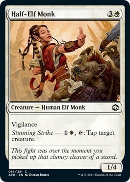 Half-Elf Monk Card Front