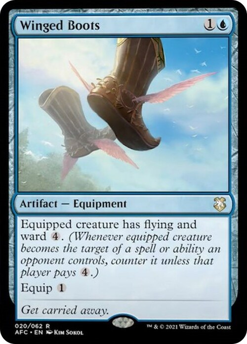 Winged Boots Card Front