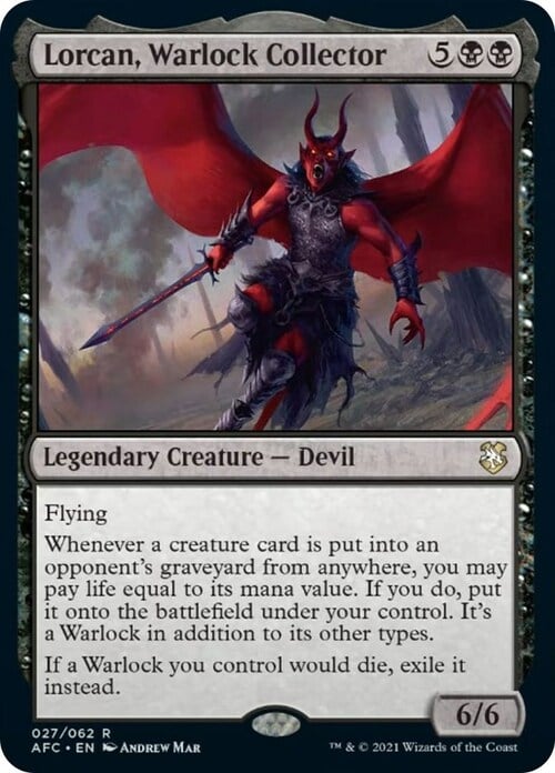 Lorcan, Collezionista di Warlock Card Front
