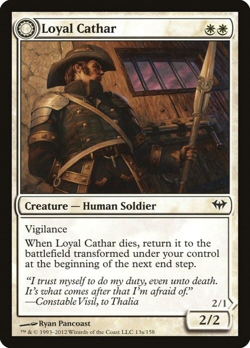 Loyal Cathar // Unhallowed Cathar Card Front