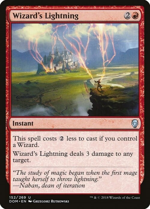 Wizard's Lightning Card Front